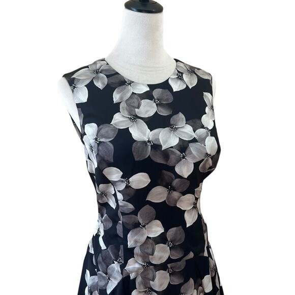 Jason Wu Fit & Flare Full Skirt Black & Gray Cocktail Dress, Measures as Medium - Picture 3 of 8